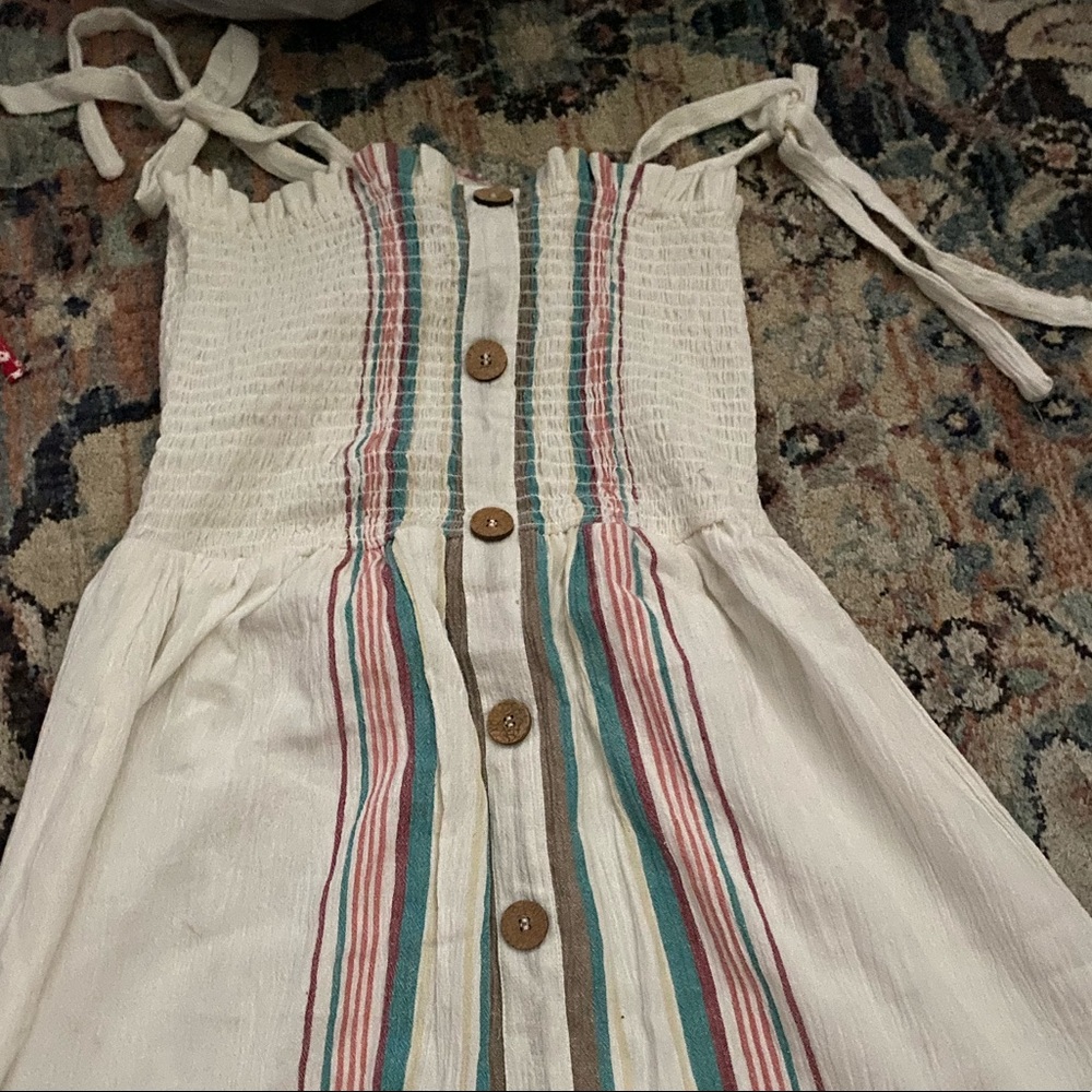 Smocked tie strap dress